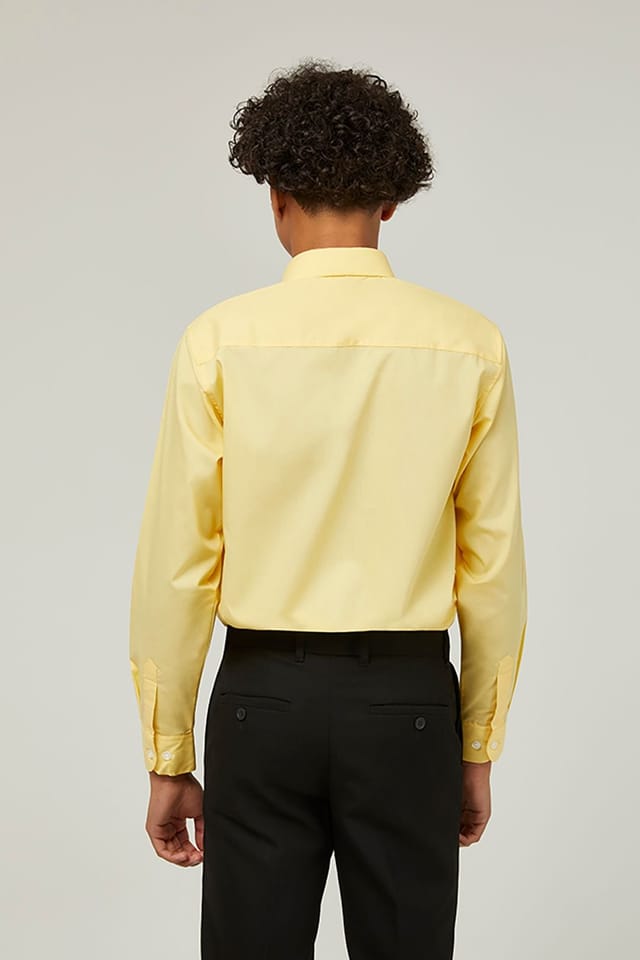 TRUTEX TRUTEX Men's 2 Pack Long Sleeve Non-Iron Boys' School Shirts in Gold - 2