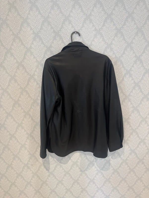 Topshop Topshop black faux leather shirt jacket