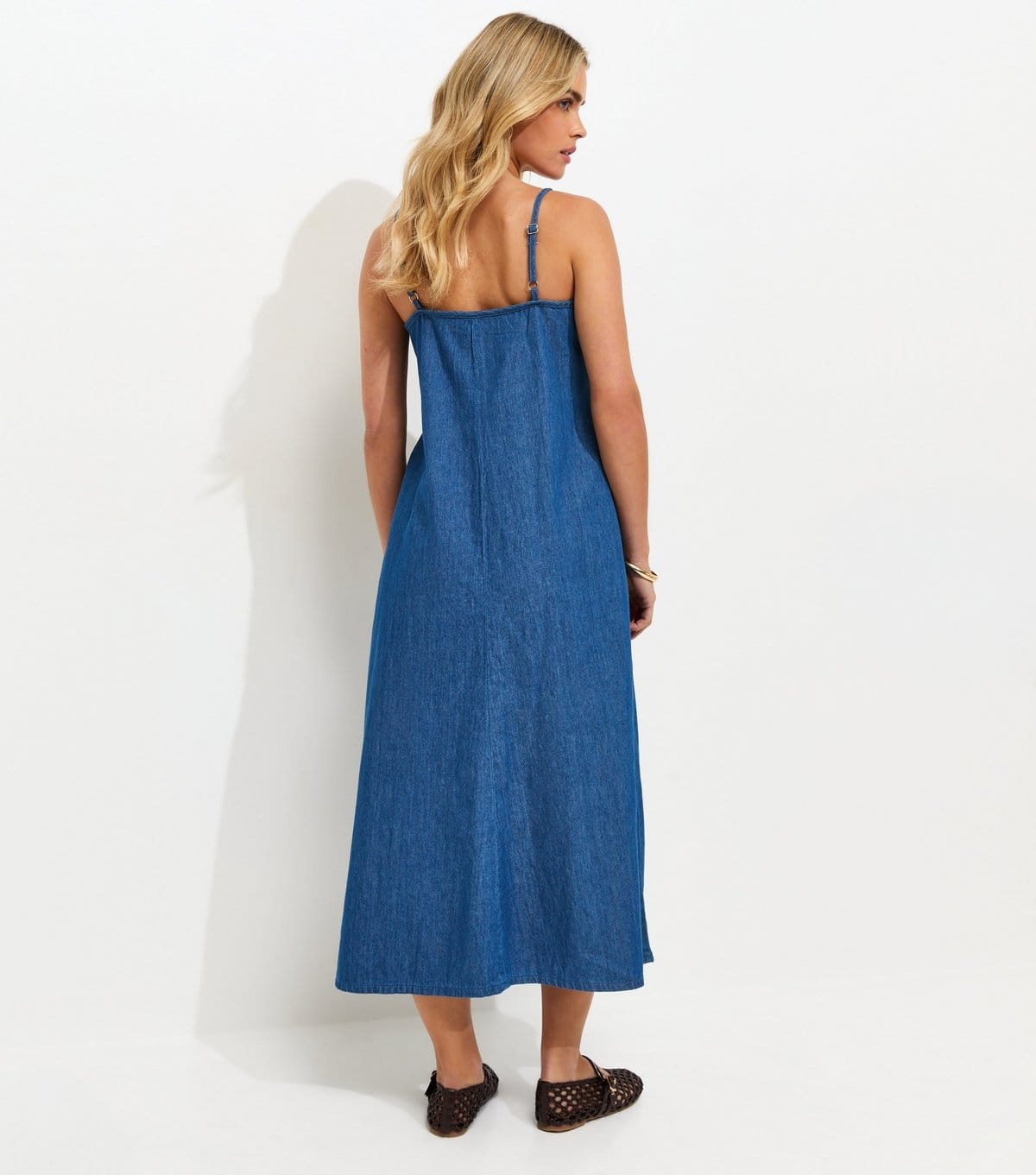 New Look Women's Petite Blue Denim Smock Midi Dress New Look - 4
