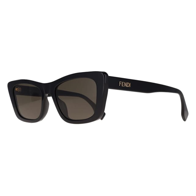 Fendi Fendi Women's Rectangle Shiny Black Green FE40185I Lettering - 2