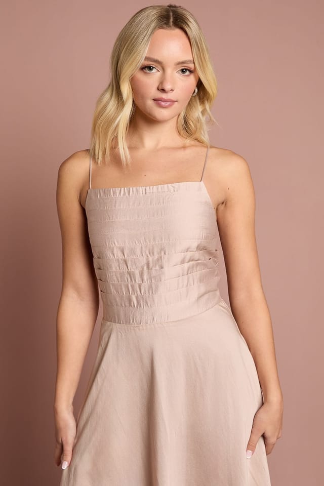 Coast Coast Women's Teen Satin Pleat Detail Bridesmaid Dress in Blush - 2
