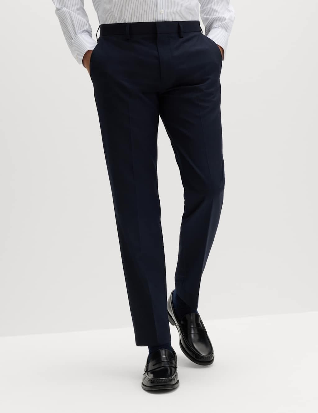 Marks & Spencer M&S Slim Fit Machine Washable Suit Trousers Navy