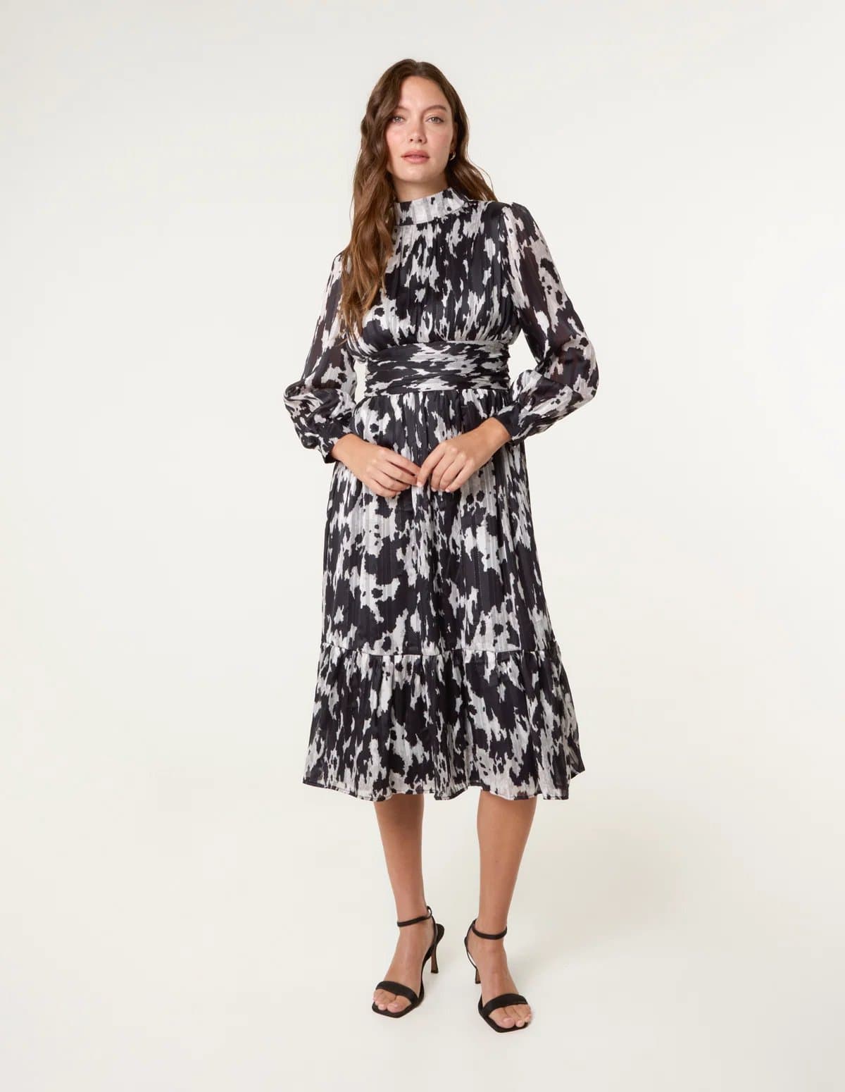 Blue Vanilla High Neck Midi Dress