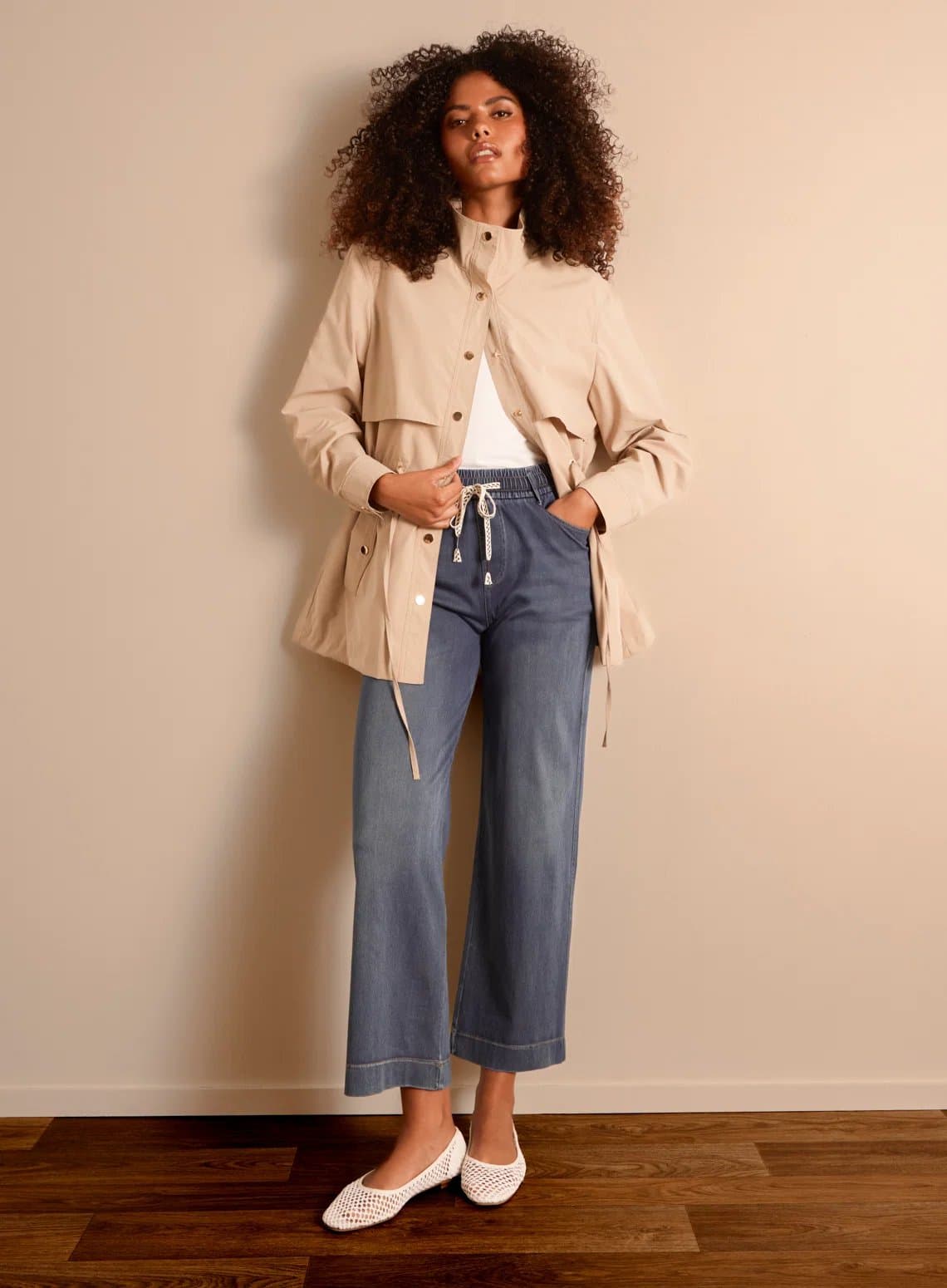 Blue Vanilla Blue Vanilla White High-Waisted Flared Jeans