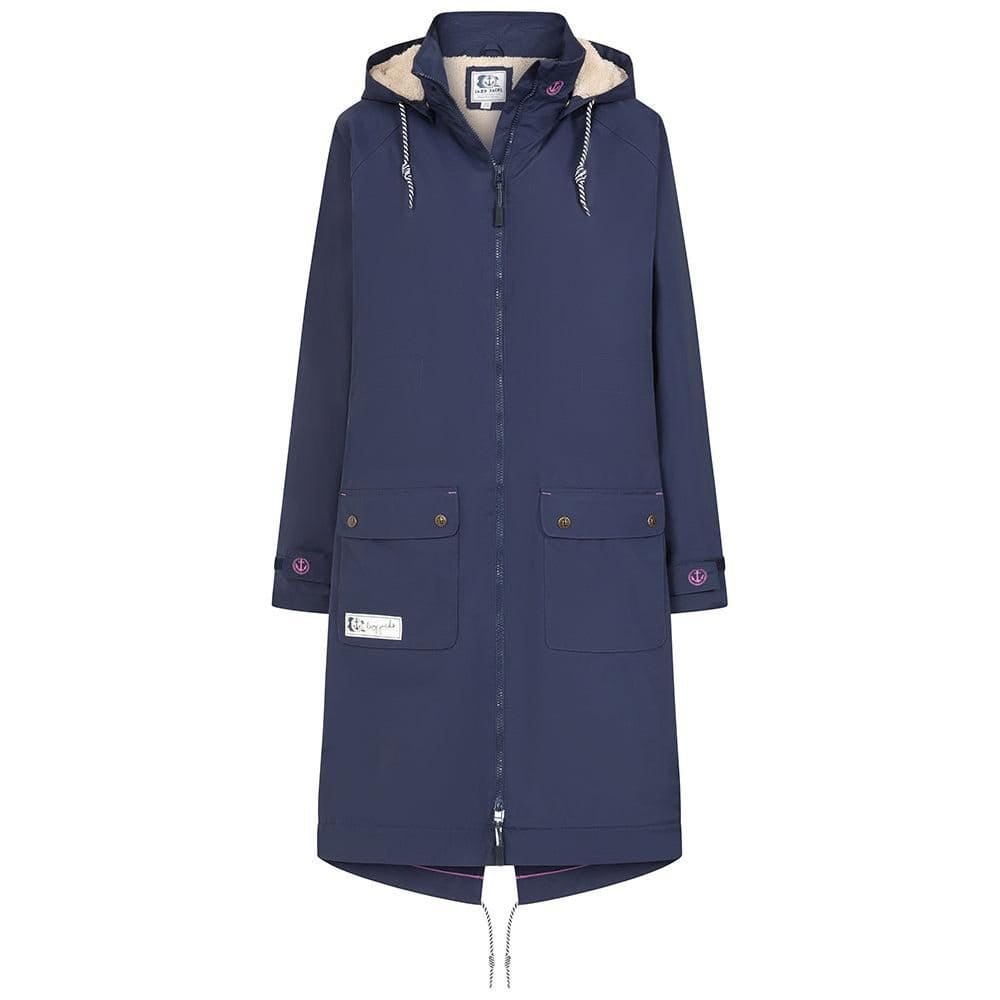 Lazy Jacks Women's Long Waterproof Jacket in Dark Blue