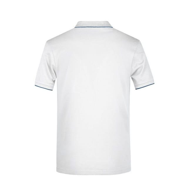James and Nicholson James and Nicholson Men's Contrast Striped Pique Polo Shirt in Off-White - 2