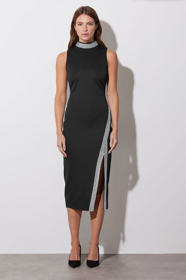 Star By Julien Macdonald Star by Julien Macdonald Women's Diamante Trim Bodycon Dress in Black - 3