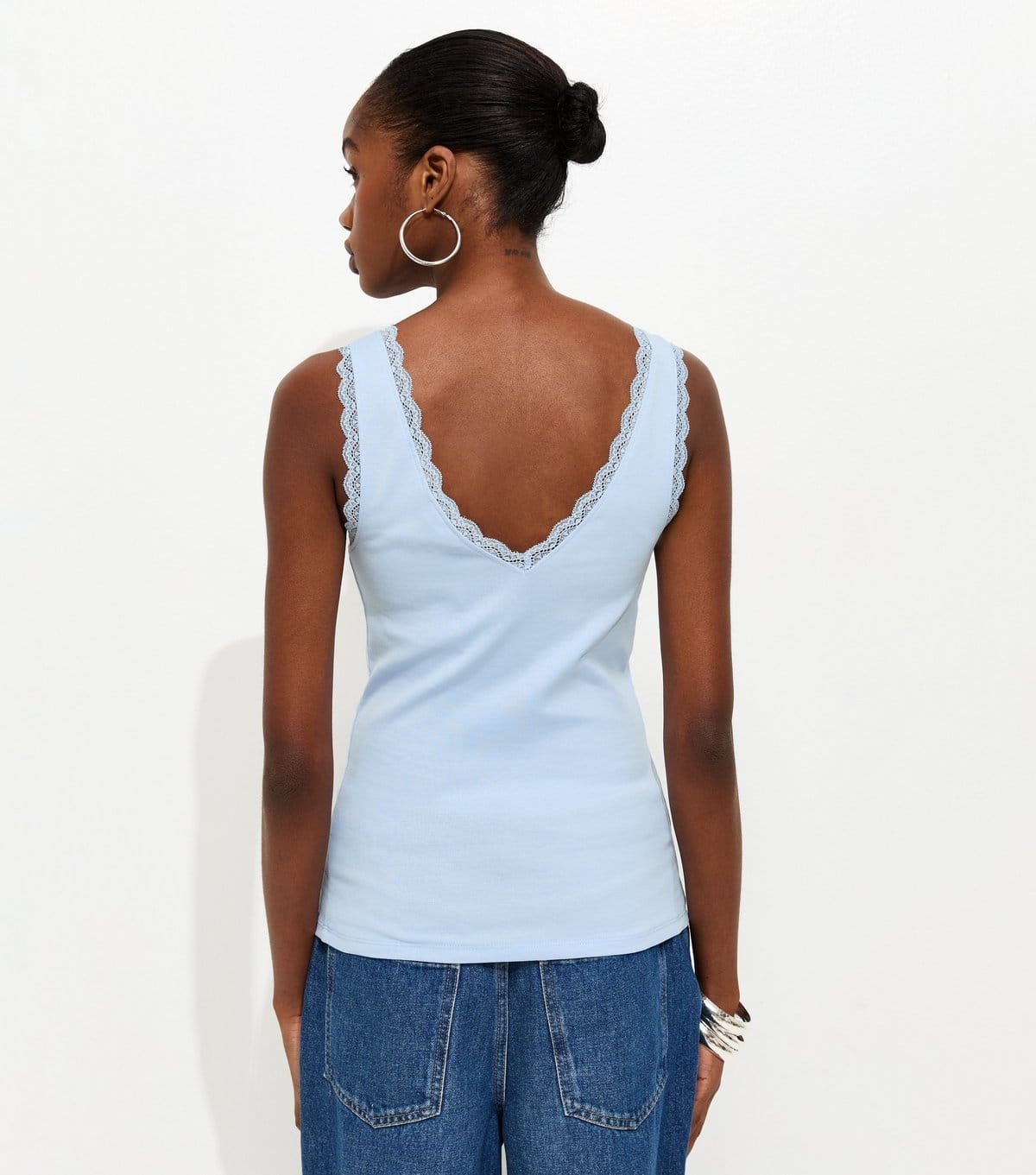 New Look Women's Light Blue Lace Trim Vest New Look - 4