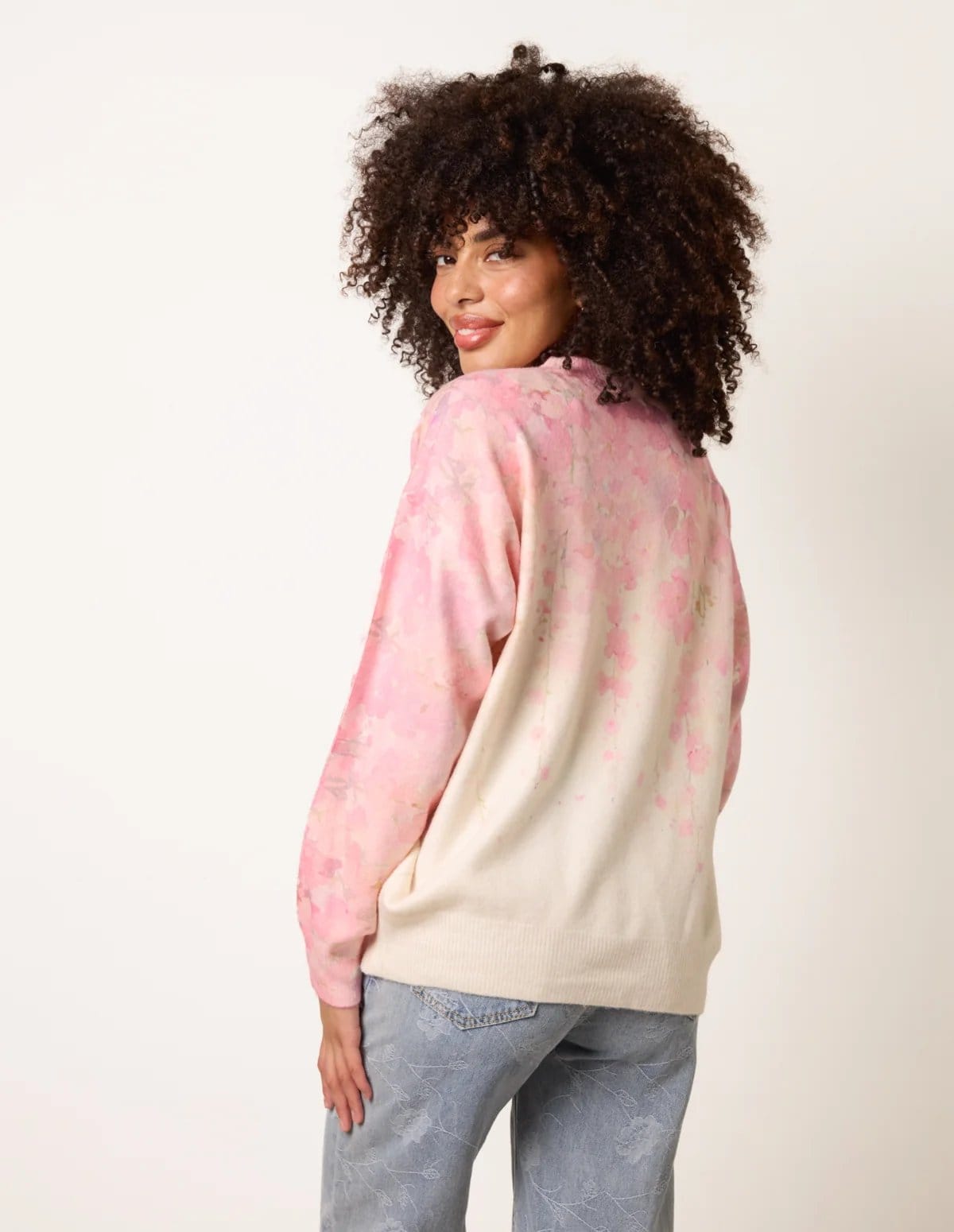 Blue Vanilla Floral Printed Jumper with Disc Sequin Detailing - 4