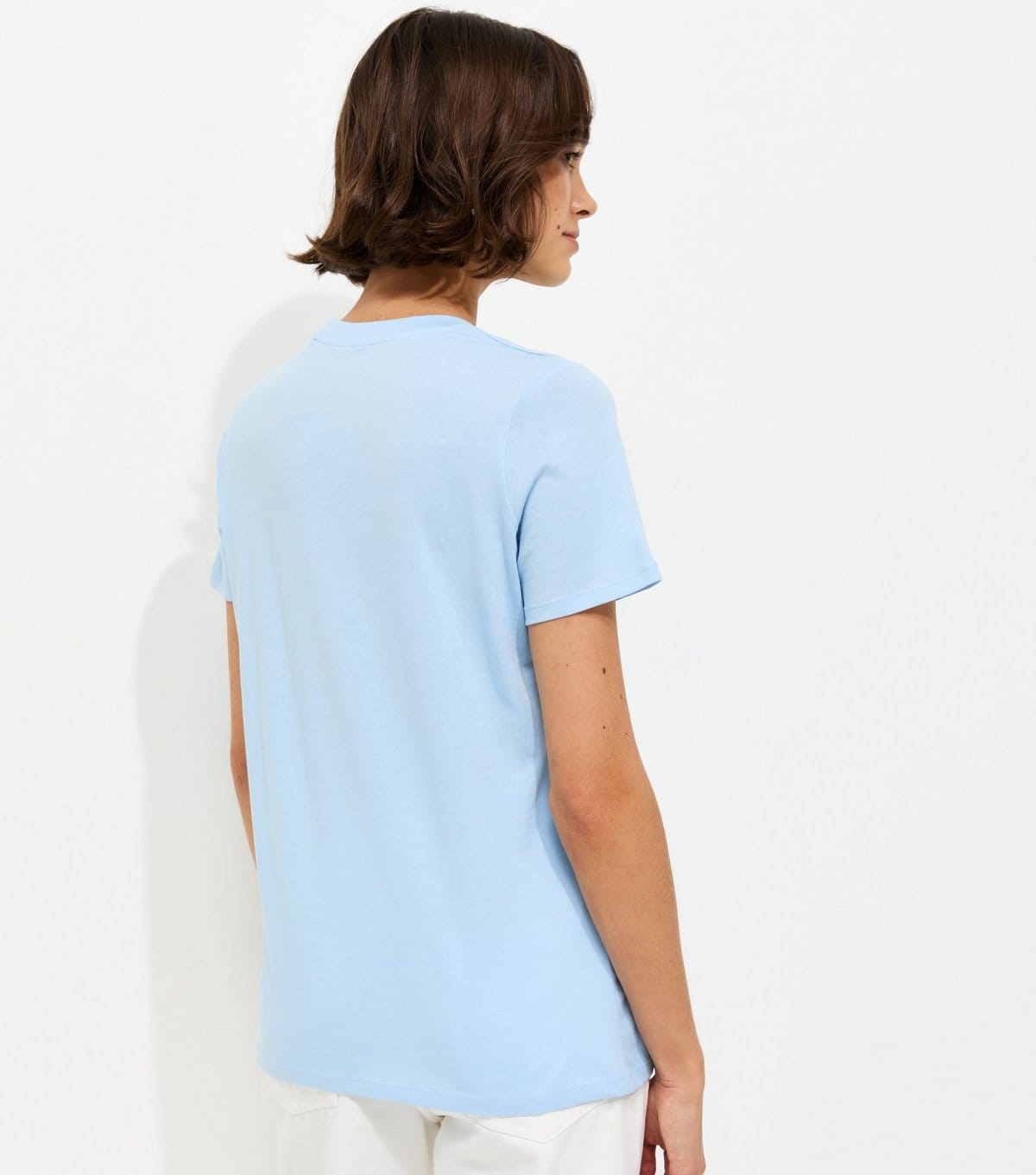 New Look Women's Light Blue Cotton Flower Print T-Shirt New Look - 4