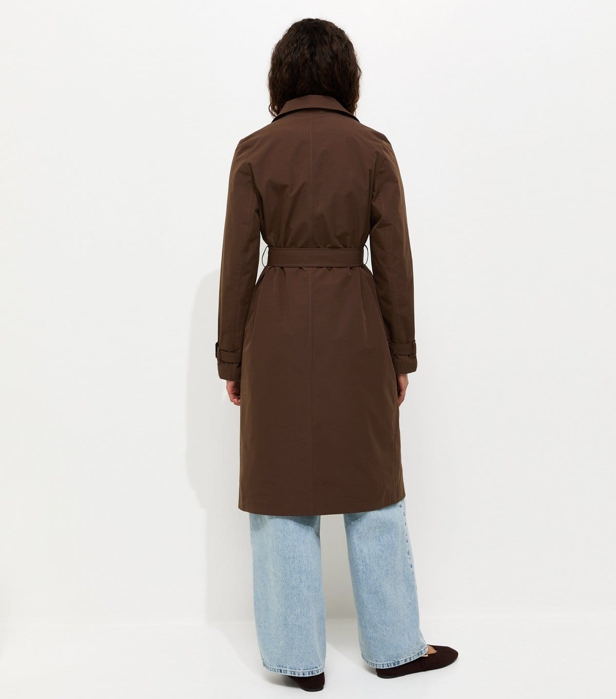 New Look Women's Dark Brown Double Breasted Belted Trench Coat New Look - 4