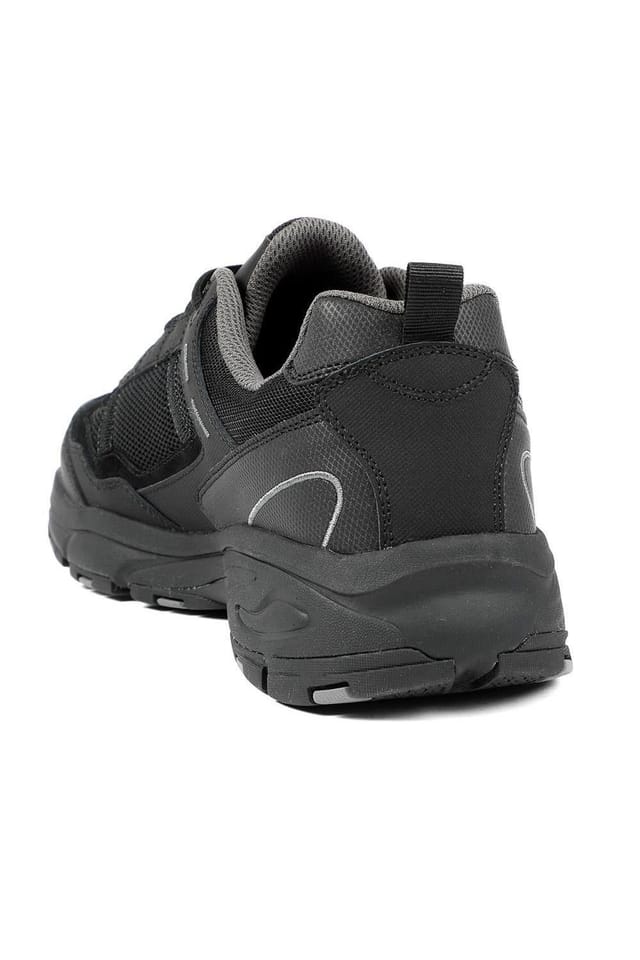 Pavers Pavers Men's Extra Wide Leather Memory Foam Lace Up Trainers in Black - 3