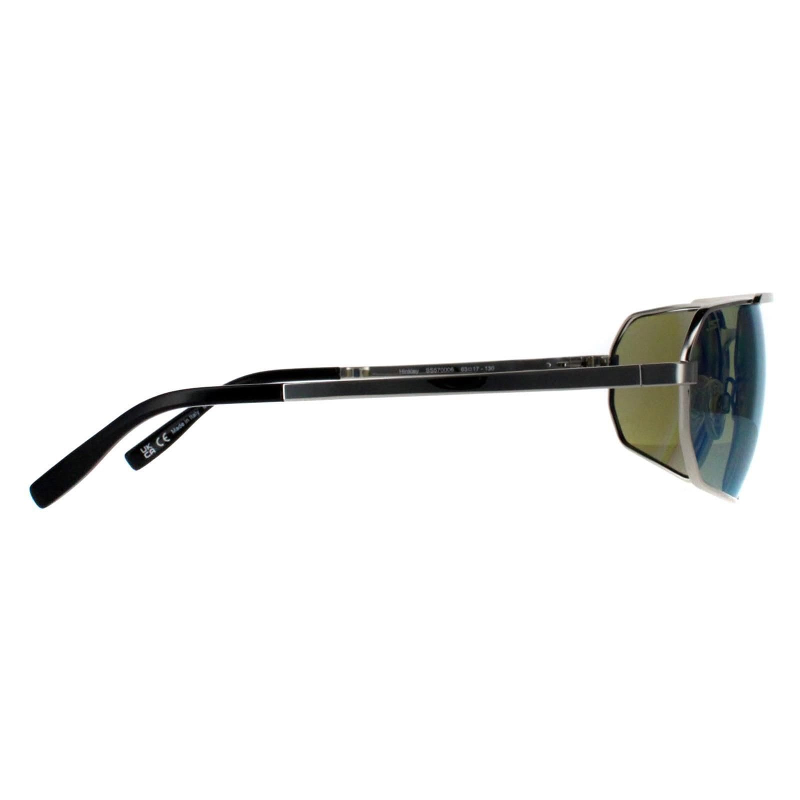 Serengeti Serengeti Men's Rectangle Shiny Silver Saturn 555nm Blue Polarized Hinkley - 4