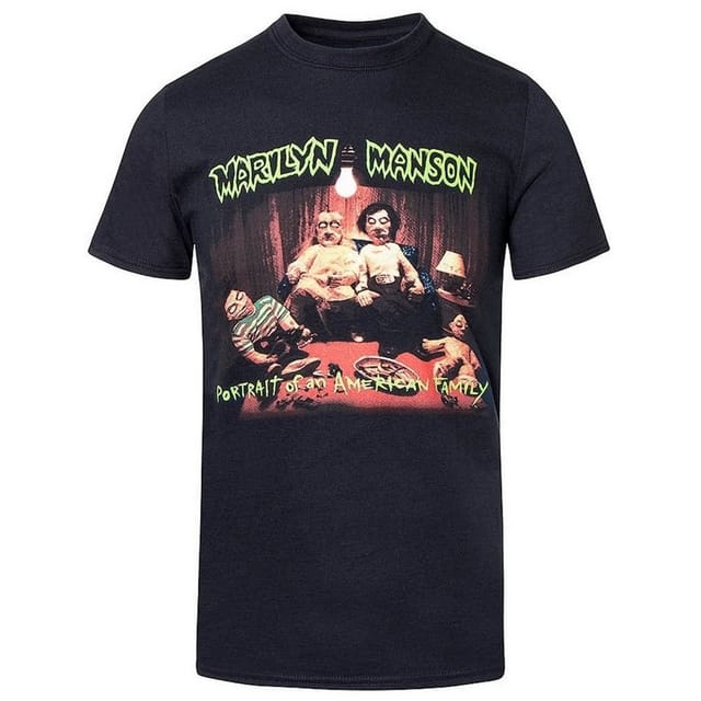 Marilyn Manson Marilyn Manson Men's American Family Cotton T-Shirt in Black - 2