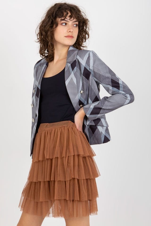 Love Lace Love Lace Women's Ruffle Tulle Mini Skirt in Brown - 2