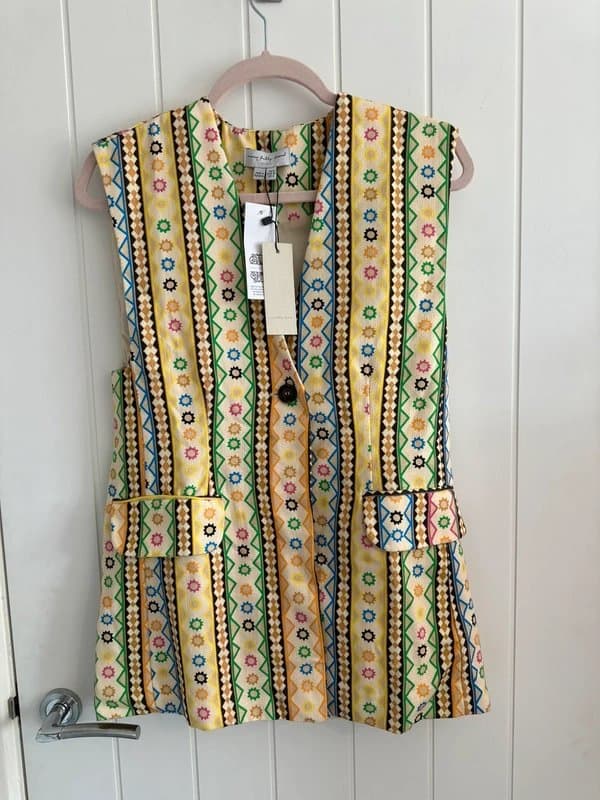 Never Fully Dressed New Never Fully Dressed Fiesta Longline Waistcoat uk8