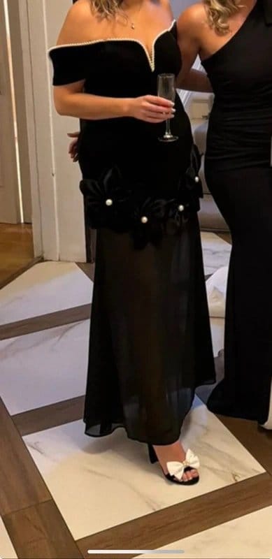 ASOS Asos luxe velvet black occasion dress - 1