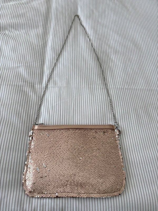 New Look Rose gold sequin shoulder bag