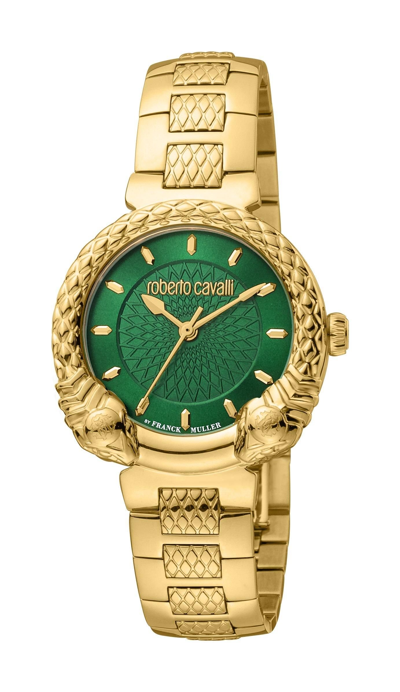 Roberto Cavalli by Franck Muller Roberto Cavalli by Franck Muller Women's Green Dial Stainless Steel Watch in Gold - 3