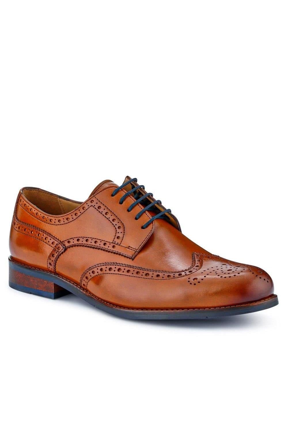 Jones Bootmaker Jones Bootmaker Manning Wide-Fit Men's Brogues in Tan