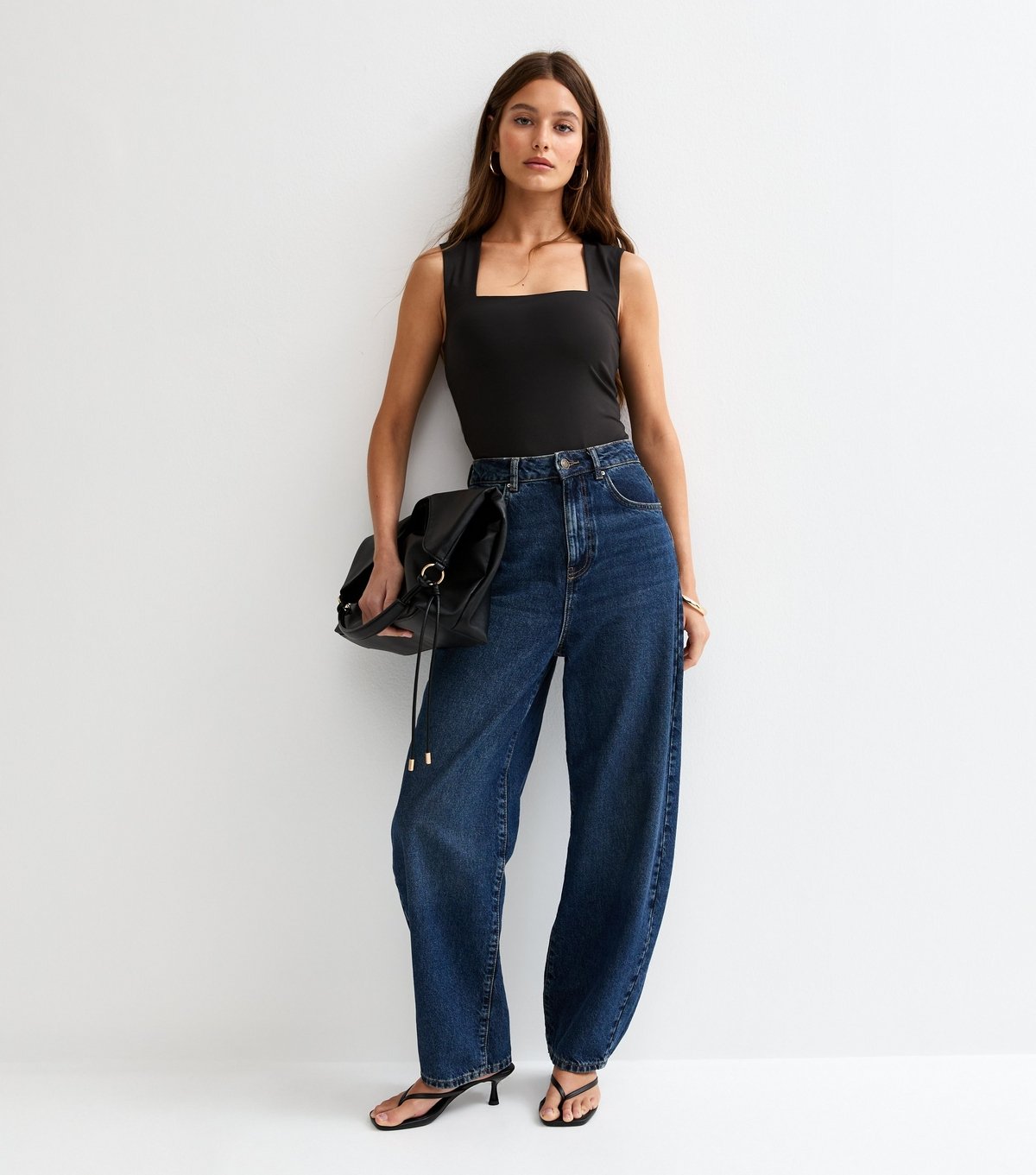 New Look Women's Black Slinky Square Neck Sleeveless Bodysuit New Look - 3