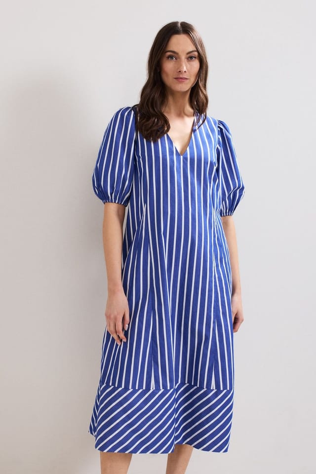 Phase Eight Phase Eight Women's Lotty Puff Sleeve Midi Dress in Cobalt - 3