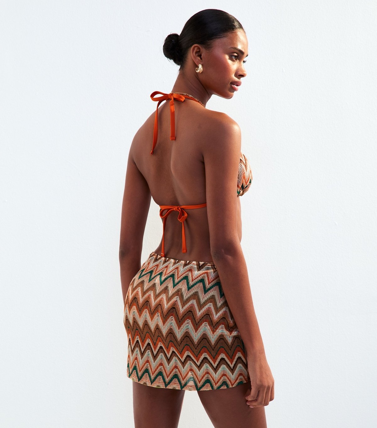 New Look Women's Brown Textured Patterned Sarong Style Skirt New Look - 2