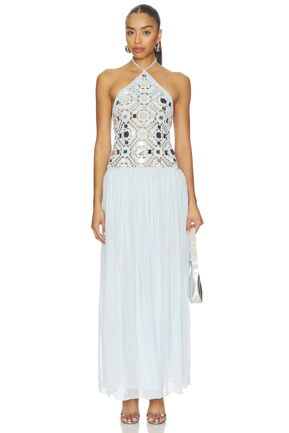 Revolve Metallic Glace Crochet Dress