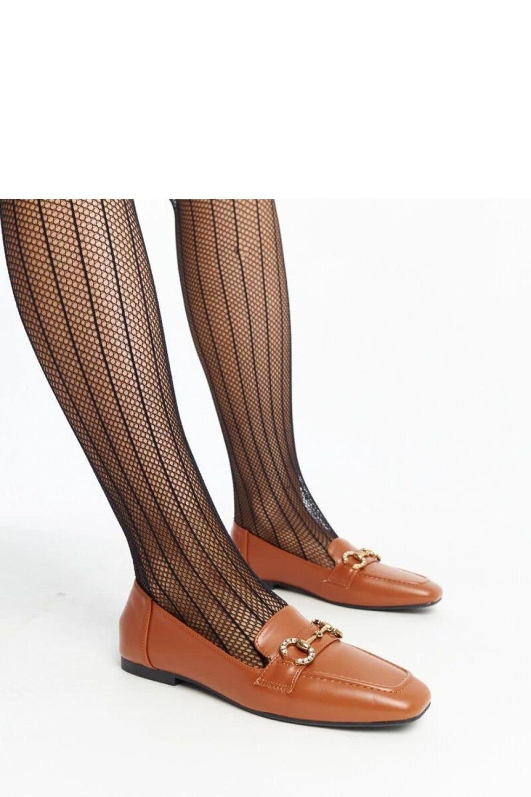 Love Lace Love Lace Brown Buckle Loafers with Rhinestone Toe