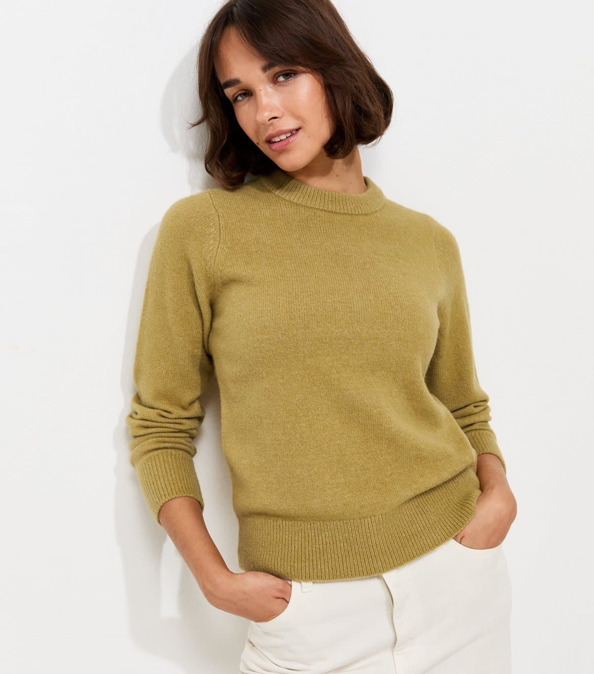 New Look Women's Light Green Knitted Crew Neck Jumper New Look