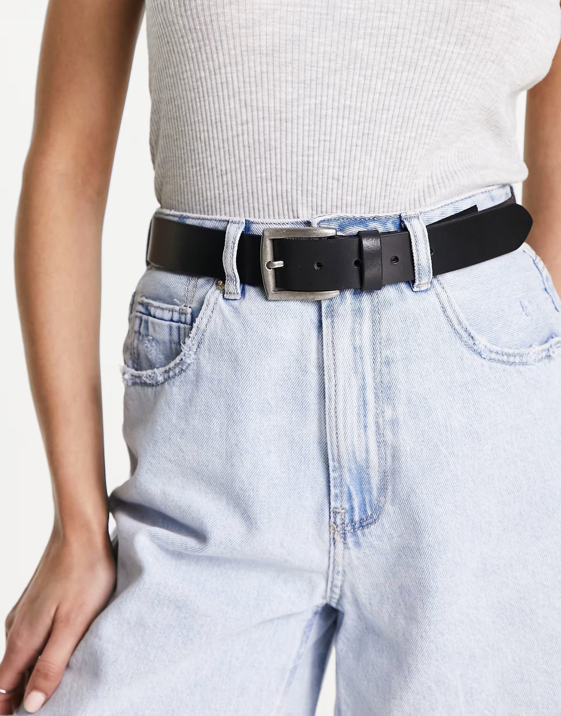 ASOS ASOS Black Leather Buckle Belt