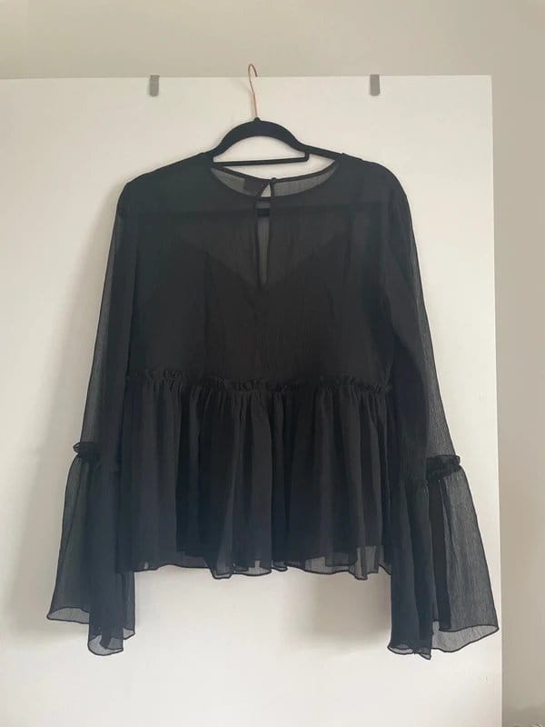 ASOS ASOS Pearl Embellished Bell Sleeve Top - 1