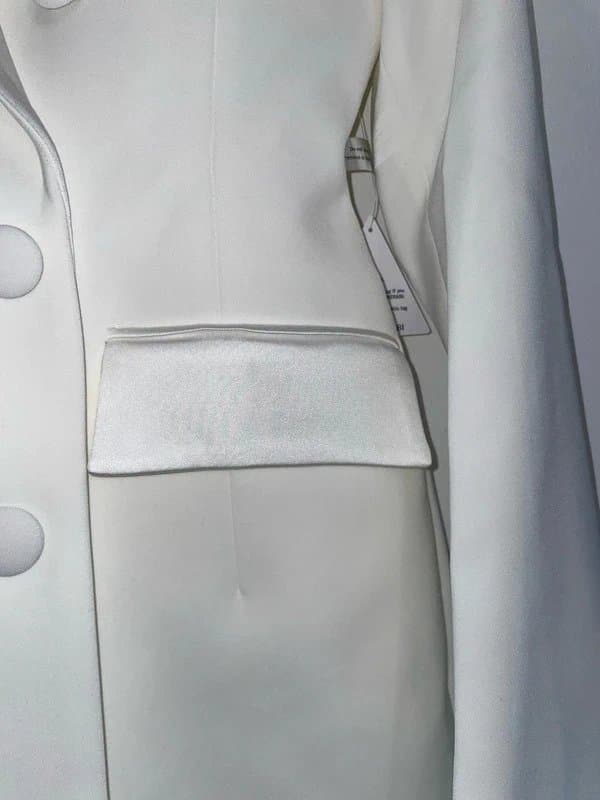Nadine Merabi Nadine Merabi Monica White Blazer Summer Wedding Dress Size S UK 8 RRP £ 375 New