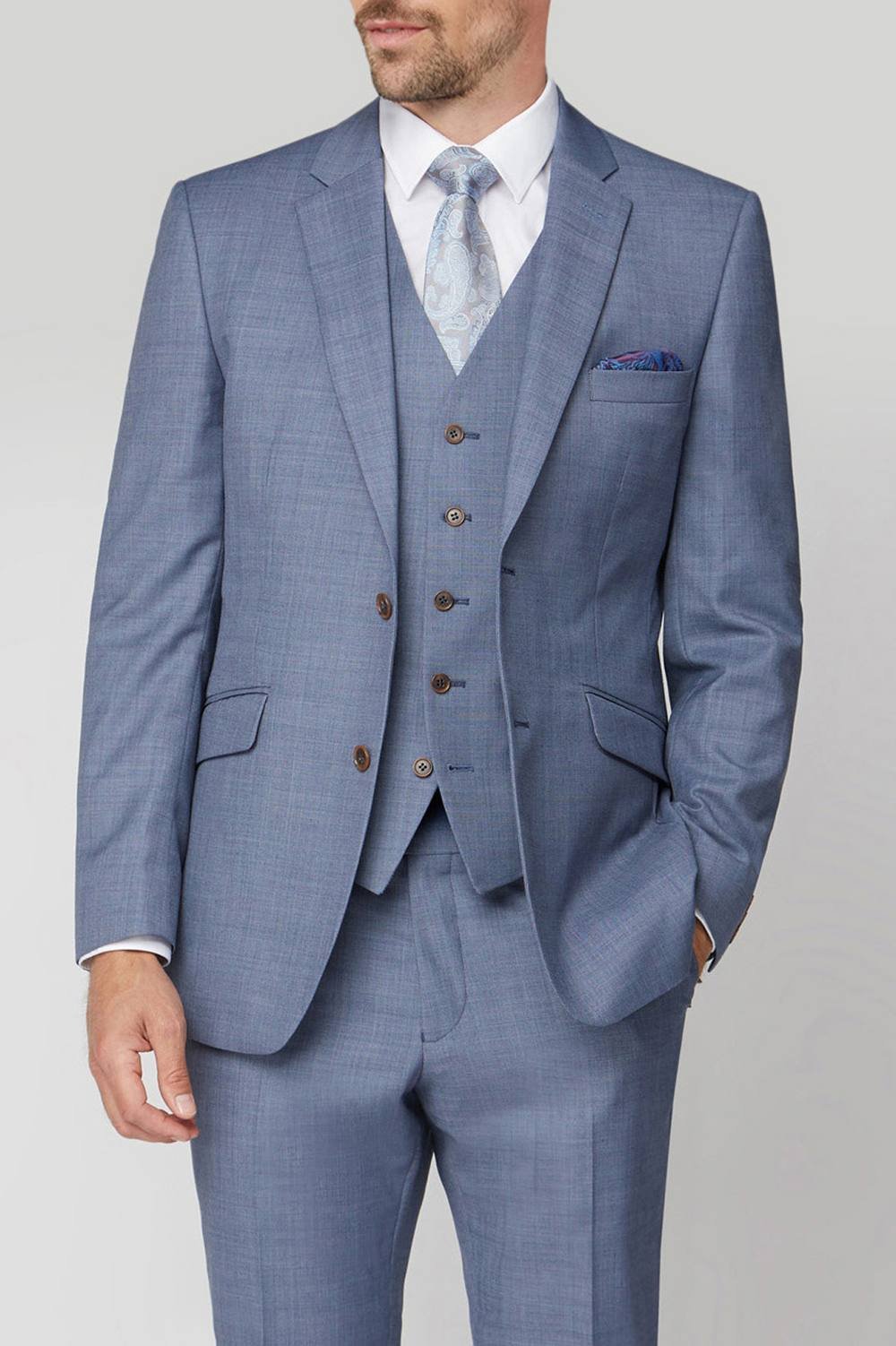 Scott Scott Men's Premier Sharkskin Jacket in Blue - 4