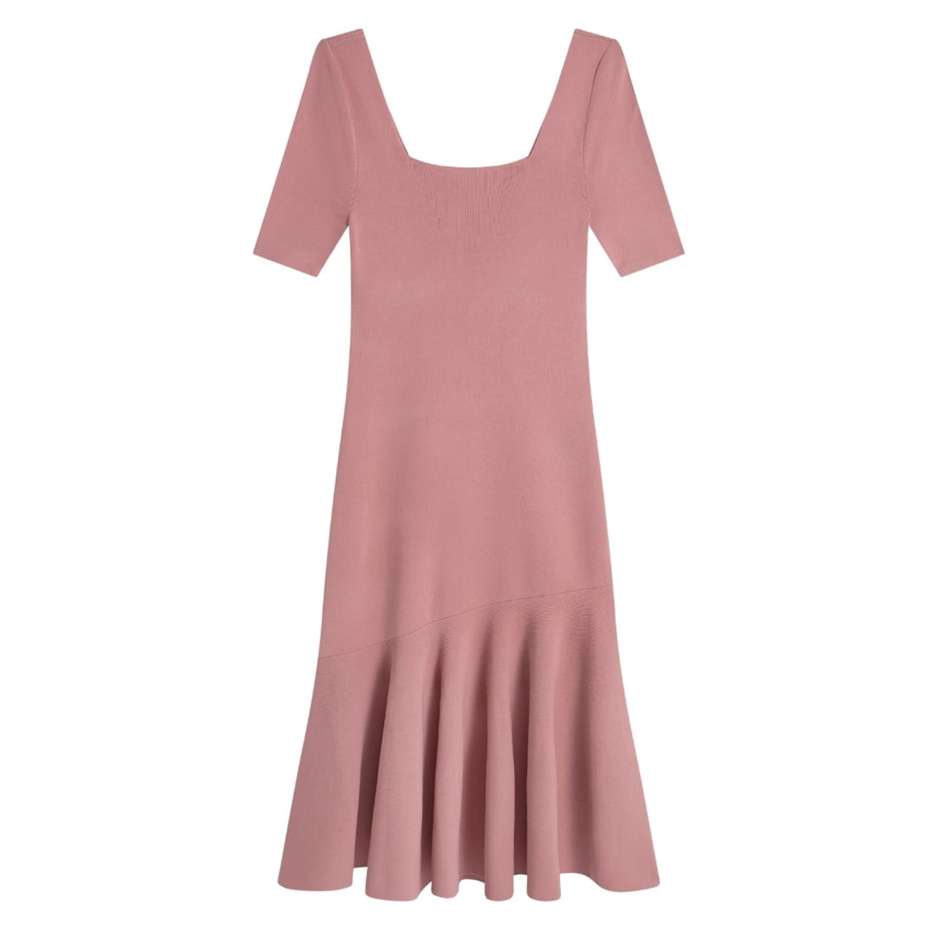 Ted Baker Ted Baker Women's Miyhaa Short Sleeve Square Neck Midi Dress in Dusty Pink