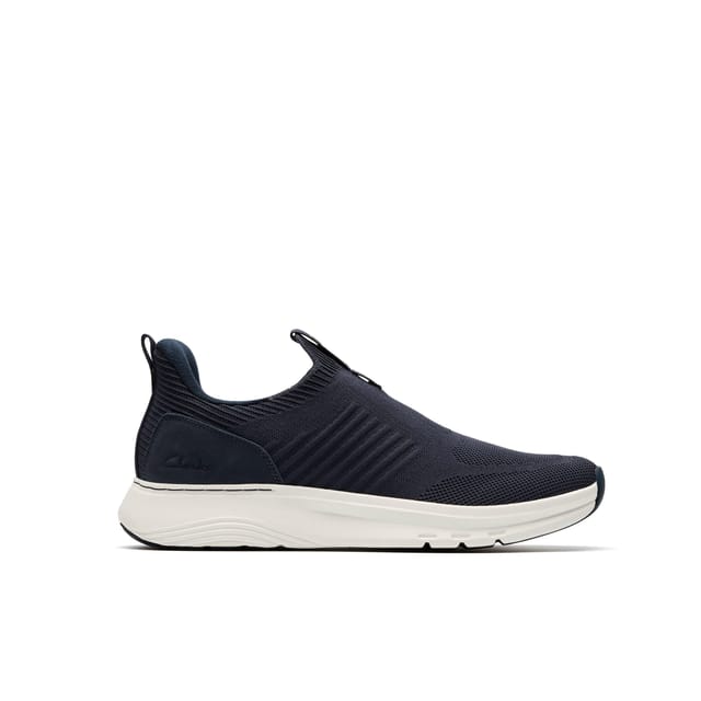 Clarks Clarks Men's Motion Trek IN Navy Knit Trainers, Lace Up in Blue - 2