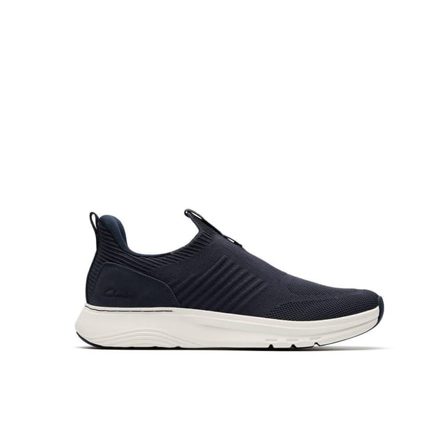 Clarks Clarks Men's Motion Trek IN Navy Knit Trainers, Lace Up in Blue - 3