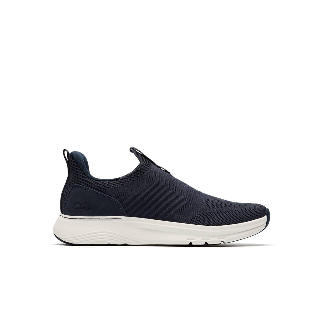 Clarks Clarks Men's Motion Trek IN Navy Knit Trainers, Lace Up in Blue - 4