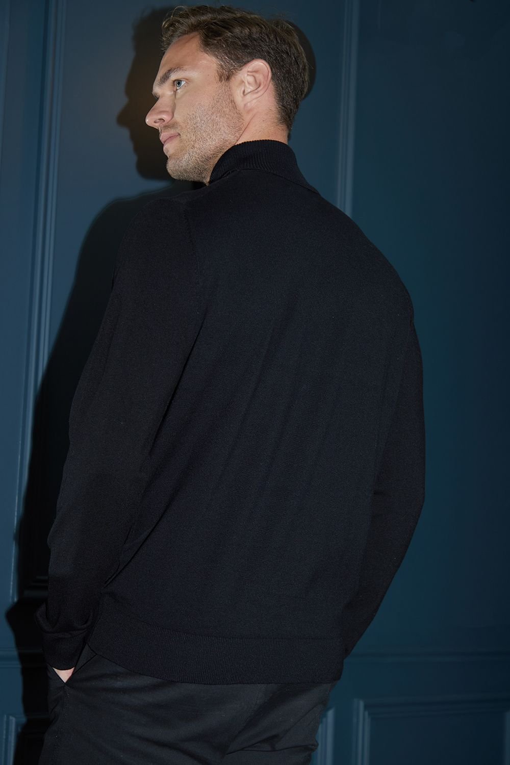 Threadbare Threadbare Men's 'Larkswood' Knitted Roll Neck Jumper in Black - 2