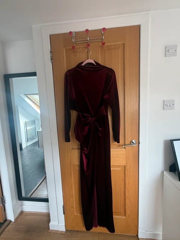 ASOS Burgundy Wine Velvet Dress