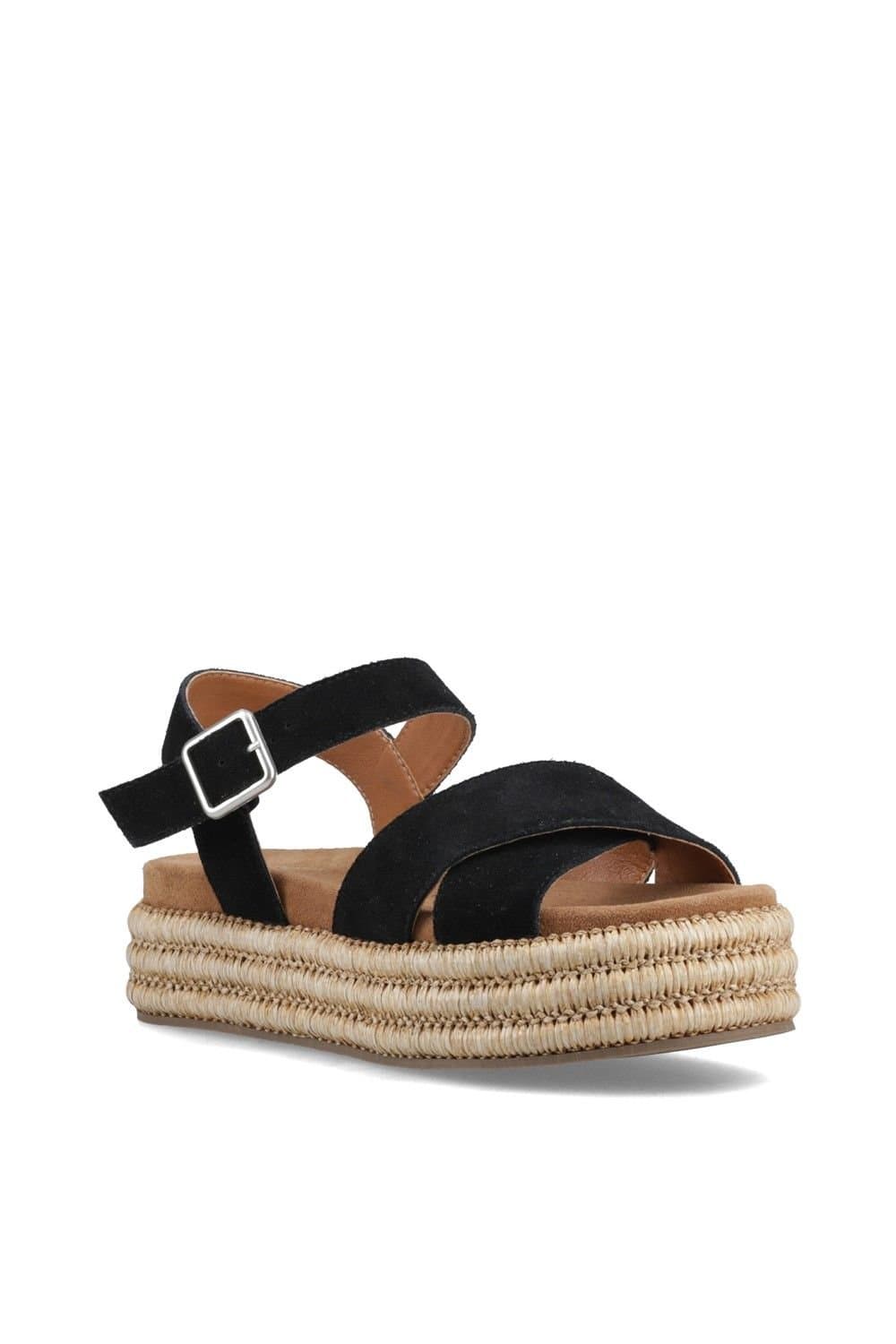 Hush Puppies Hush Puppies Black Suede Raffia Sandal