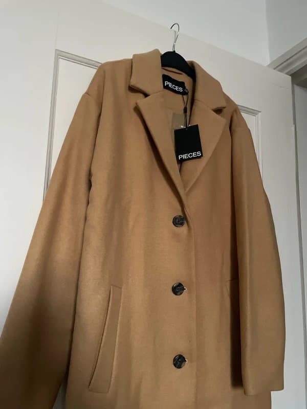 ASOS Pieces camel longline coat