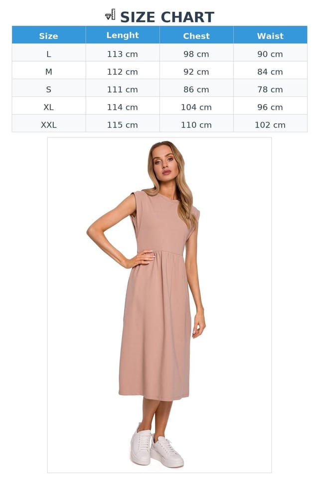 Love Lace Love Lace Women's Midi Knitted Dress High Waist Loose Skirt in Beige - 3