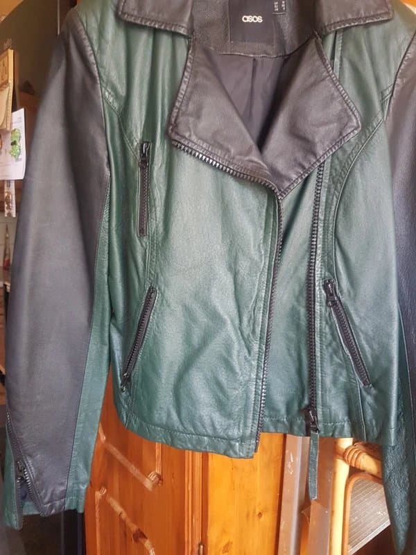 ASOS ASOS green leather jacket