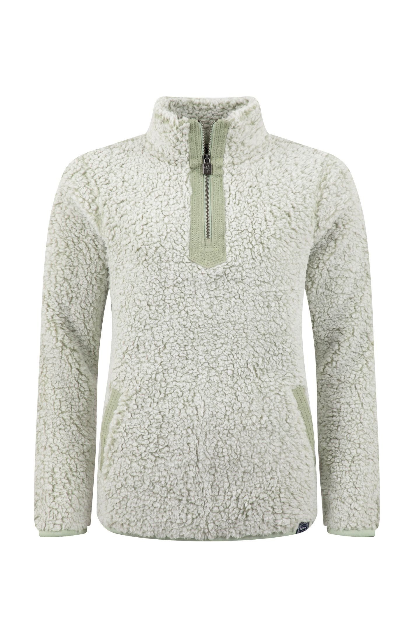 Weird Fish Weird Fish Women's Madi Cosy 1/4 Zip Fleece in Pale Green - 2