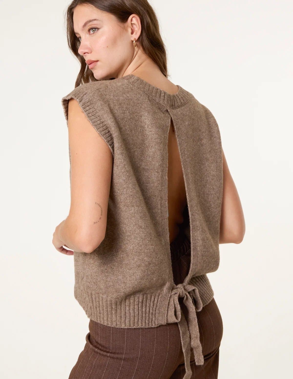 Blue Vanilla Round Neck Vest