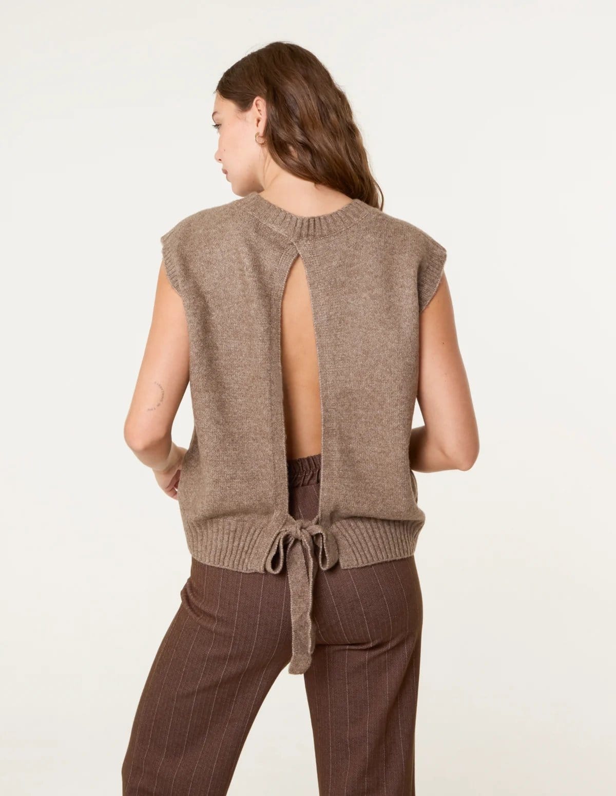 Blue Vanilla Round Neck Vest - 4