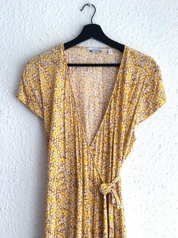 & Other Stories Women's & Other Stories Yellow Midi Wrap Floral Dress (RRP£75)