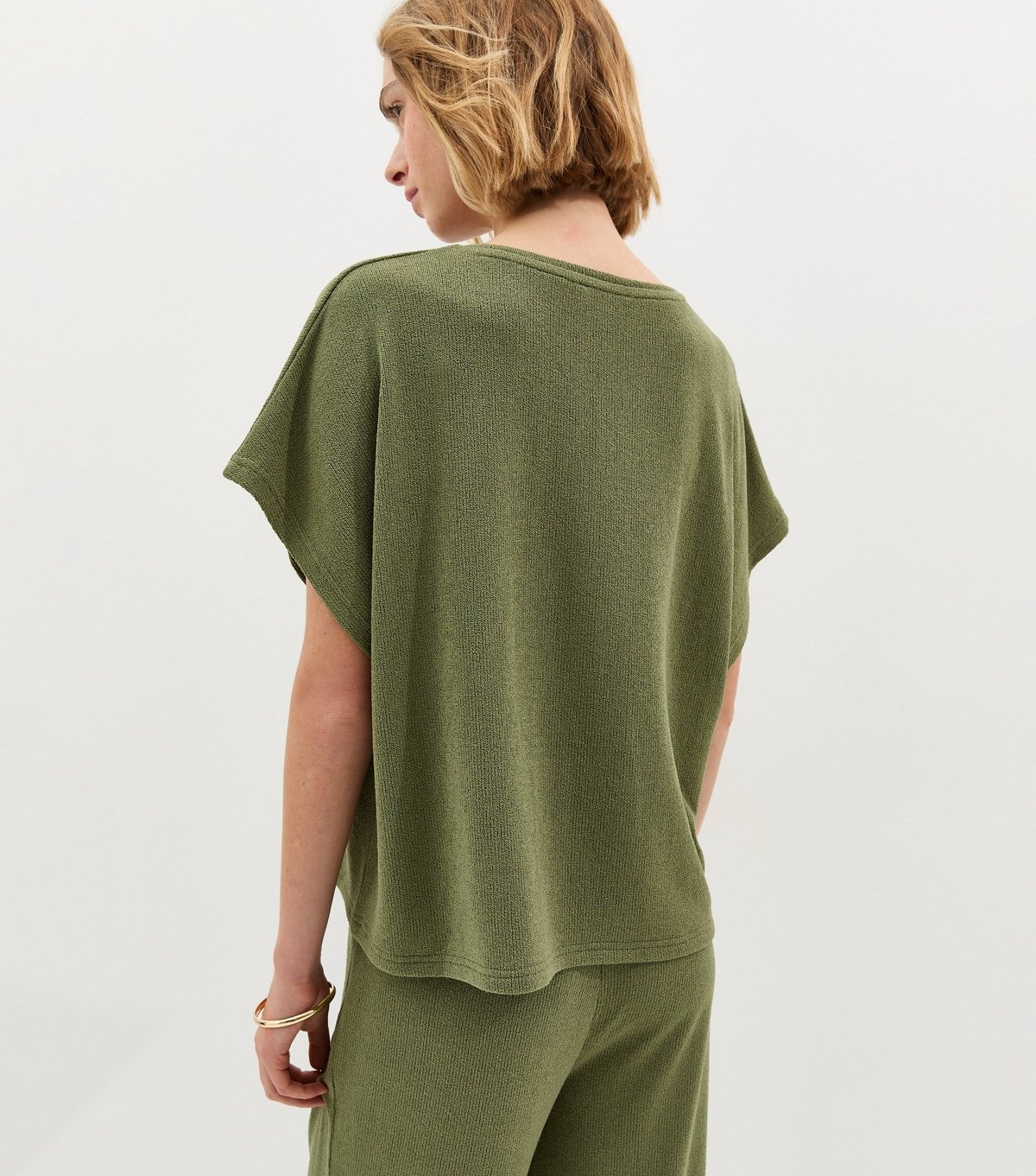 New Look Women's Khaki Textured Relaxed Top New Look - 4