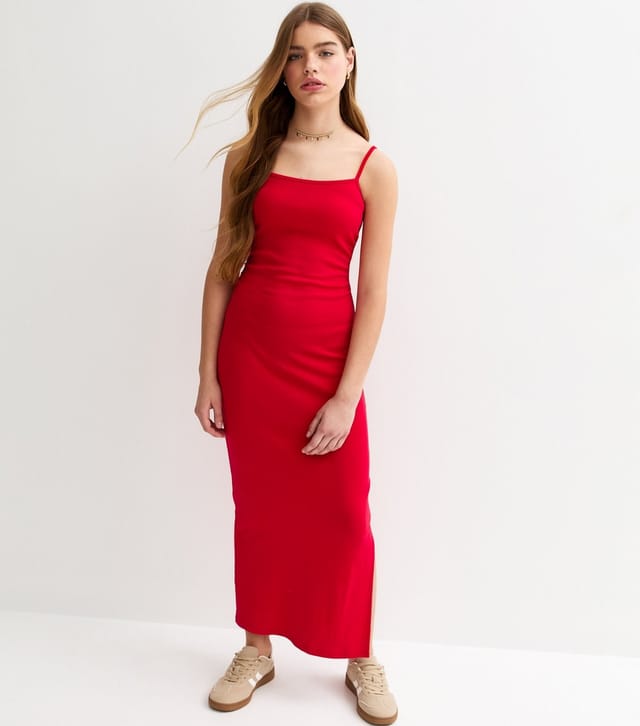 New Look Girls' Red Ruched Jersey Maxi Dress New Look - 3